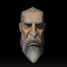1:12/18/6 Count Dooku Clone Wars Animated Style Non Painted Headsculpt Star  Wars Black Series
