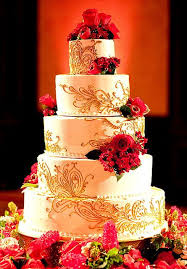 Gold Henna Wedding Cake Red White And Gold Wedding Cake Indian Wedding Cakes