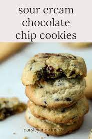Sour Cream Chocolate Chip Cookies Recipe Sour Cream Recipes Sour Cream Desserts Sour Cream Cookies