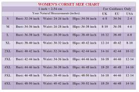 womens corsets size chart correct corset size chart for women