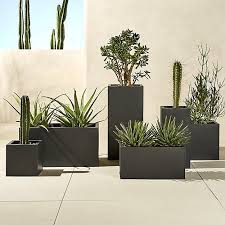 Blox Galvanized Rectangular Planter Cb2 White Planters Rectangular Planters Planters