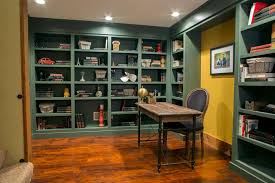 Shop office desks in a variety of styles and designs to choose from for every budget. Renovated Basement Office Space With Yellow Accent Wall Hgtv