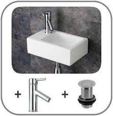 Small Bathroom Sink Space Saving Basin Wall Mounted 370mm X 235mm Basin Tap For Sale