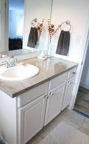 Simple Concrete Countertops Tutorial Petite Modern Life Bathroom Countertops Diy Concrete Countertops Bathroom Diy Countertops