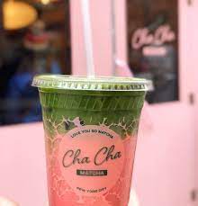 closest thing we ll get to summer this winter iced red matcha but it s pink cha cha matcha matcha cha cha