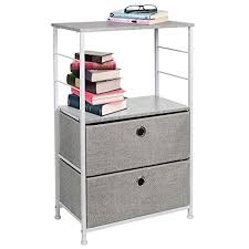 Complete with drawer and shelf, this bedside table not only looks beautiful, it's functional too. Sorbus Nightstand 2 Drawer Shelf Storage Bedside Furniture Accent End Table Chest For Home Bedroom Office College Dorm Steel Frame Wood Top Easy Pull Fabric Bins Gray Buy Online In Dominica