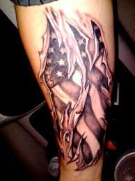 Ripped skin american flag tattoo; Ripped Skin American Flag Calf Tattoo Calf Tattoo Tattoos Military Tattoos