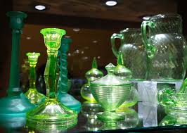 Glass is very stable, so no uranium would be leeched off by water. The Vaseline Glass Collection Of Betsy Briley Madison Morgan Cultural Center