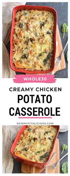 Made with chicken cooked in broth, celery, onions, and chopped pimentos from a jar. Creamy Chicken Potato Casserole Gf Low Cal Paleo Skinny Fitalicious
