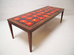 Danish modern rosewood side or coffee table. Ark Mid Century Danish Midcentury Rosewood Coffee Table With West German Lava Tiled Top