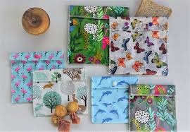 Sachet A Gouter Impermeable En Tissu Alimentaire Et Coton Enduit Sac A Sandwich Zero Dechet Sandwich Bags Homemade Cookies Zero Waste