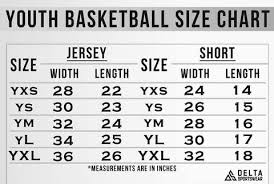 Youth Size Chart For Delta Sportswear Uniforms