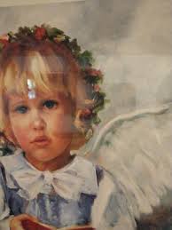 A Rare Vintage Painting By Eloise B Wright Artist Print Little Girlangel