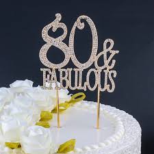Add some sparkle to your 60th birthday cake! Metal Number 80 And Fabulous Gold Rhinestone Cake Topper For Women Men 80 Years 80th Birthday Party Cake Decoration Centerpieces Cake Decorating Supplies Aliexpress