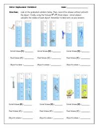 In this measuring volume worksheet, students are given 2 diagrams for 24 problems. Water Displacement Worksheets Teaching Resources Tpt