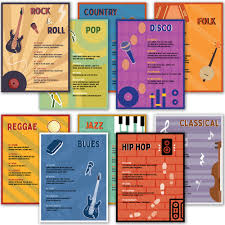 It features 10 fabric pockets to store file folders, assignments, books, paper works and more. Music Genre Posters 10 Pack Hubble Bubble Kids