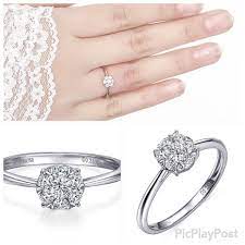 531 83 This 18k White Gold Promise Ring Is Guaranteed To Show The One You Love Just How Much You Care White Gold Promise Ring Commitment Rings Promise Rings