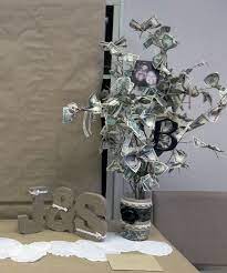 Maybe you would like to learn more about one of these? Bridal Shower Money Tree Turned Out Pretty Good Spardose Hochzeit Hochzeit Tisch Ideen Teal Hochzeit