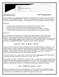 Ap Biology Lab 5 Cell Respiration This Investigation Uses