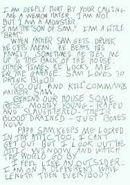 The sons of sam takes a closer look at how john carr, the literal son of sam, had connections with berkowitz. David Berkowitz Letters Murderpedia The Encyclopedia Of Murderers