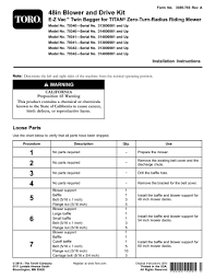 Timecutter z 79166 lawn mower pdf manual download. Toro 60in Blower And Drive Kit E Z Vac Twin Bagger For Titan Zero Turn Radius Riding