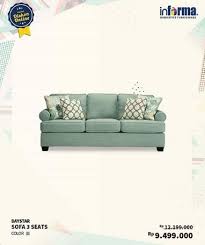 Its compact size and unique simplicity design assemble for affordable. Daystar Sofa 3 Seats Promo At Informa May 2018 Manado Town Square