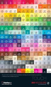 shinhan art supplies marker color charts downloads at