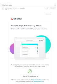 Asana Welcome Email Part 1 Email Newsletter Design Welcome Emails Onboarding