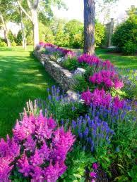 Edgartown Garden Using Salvia And Astilbe Created By Second Nature Designs Front Yard Landscaping Design Front Garden Landscape Shade Garden Design