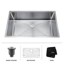 Kraus quarza dual mount 50/50 double bowl kitchen sink. Kraus 32 Undermount Stainless Steel Single Bowl Kitchen Sink At Menards