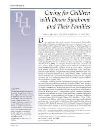 Pdf Caring For Children With Down Syndrome And Their Families