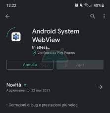 Se oltre all'app android system webview non riesci ad aggiornare anche le applicazioni di terze parti, puoi provare a fare come segue fai partire adesso l'aggiornamento di ogni singola applicazione alla volta premendo sul pulsante aggiorna e lasciando per ultima l'app android system webview. Slkxmrjsj0rtam