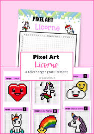 Cahier de dessins en pixels à télécharger et à imprimer gratuitement. Le Monde Des Licornes En Pixel Art Un Jour Un Jeu