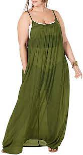 Free shipping on many items | browse your favorite brands | affordable prices. Womens Plus Size Maxi Cover Ups Beach Dresses Spaghetti Strap Backless Coverups Swimwear Green At Amazon Women S Clothing Store