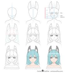 How To Draw Anime Wolf Girl Step By Step Animeoutline Anime Wolf Girl Anime Wolf Girl Drawing Easy