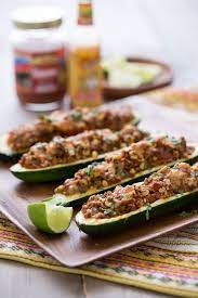Vegetarian Taco Stuffed Zucchini Recipe From Oh My Veggies Recipe Recipes Vegetable Recipes Vegetarian Recipes