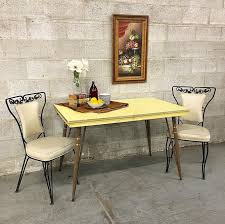 No matter your desired form or function, a quality table for your living space is a sound investment. Vintage Formica Kitchen Table Retro 1950 39 S Mid Century Modern Yellow Metal Tabletop And Brown Legs Local Pickup Only By Retrospectvintage215 From Retrospect Vintage Of Philadelphia Pa Attic