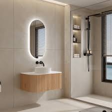 Bell 900 Curved Vanity in Original Walnut with Single Basin