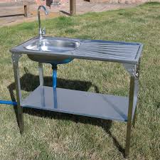 camping kitchen with sink and faucet