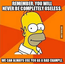 No one is completely useless. - Meme