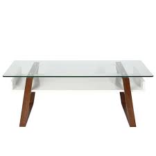 The smoked glass top has no spots. Corona Mid Century Glass Top Coffee Table Walnut Edgemod Target