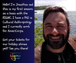 Three of our new RIGMC chorus members, Jonathan, Ezra, and Chris, are  looking forward to singing their first RIGMC holiday show, 'Our Favorite  Things.' Got your tickets yet? They are selling fast