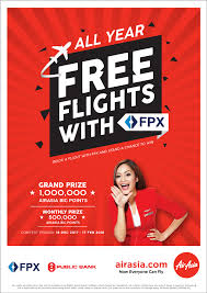 Airasia air ticket online booking. Airasia Win One Year Worth Free Flights With Fpx