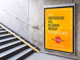 Free Underground Hall Billboard Mockup Psd Ooh Vertical Free Insitu Stairs In 2020 Billboard Mockup Poster Mockup Design Mockup Free