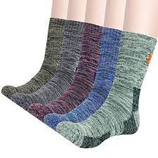 Kony Men S Trekking Hiking Socks Cotton Moisture Wicking Thick Cushioned Outdoor Crew Socks Mid Calf Size 8 12 Mix 1 Mediu Hiking Socks Mid Calf Crew Socks
