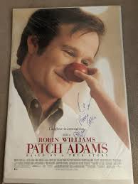 Rare Robin Williams Signed Patch Adams Movie Poster Autographed BAS + 2
