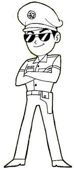 Perfect Little Singham Coloring Page Design Superhero Coloring Pages Easy Cartoon Drawings Easy Drawings For Kids Add a hemisphere to make the head. perfect little singham coloring page