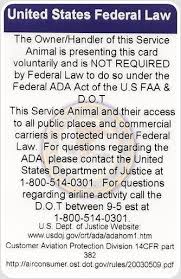 Frequently when looking for areas to take your dog tramping, you will come across areas where dogs are allowed by permit only. Ada Federal Service Dog Law Card Service Dogs Psychiatric Service Dog Service Dogs Gear