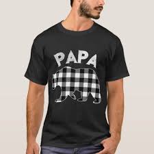Black And White Buffalo Plaid Shirt Mens Mens Black And White Buffalo Plaid Papa Bear Chris T Shirt Zazzle Com In 2020 T Shirt Shirts Father S Day T Shirts