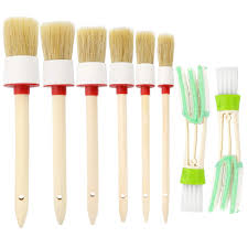 Janyun Natural Boar Hair Detail Brush Set Of 6 Auto Detailing Brush Set Cleaning Weels Interior Air Conditioner Cleaner Cleaning Car Interior Car Detailing